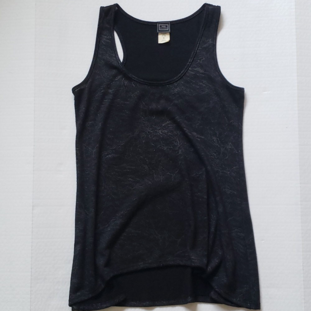 THX Shimmery Silver, Black Dress Tank Top